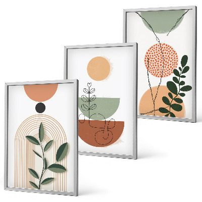 Conjunto de quadros para sala de estar Formas abstratas de plantas