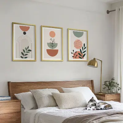 Composição de quadros moderna com motivos vegetais