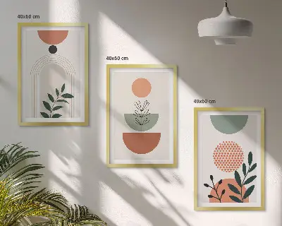 Composição de quadros moderna com motivos vegetais