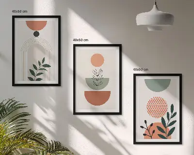 Composição de quadros moderna com motivos vegetais