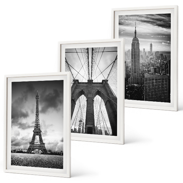 Composição de quadros moderna Torres de ponte monocromáticas