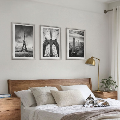 Composição de quadros moderna Torres de ponte monocromáticas
