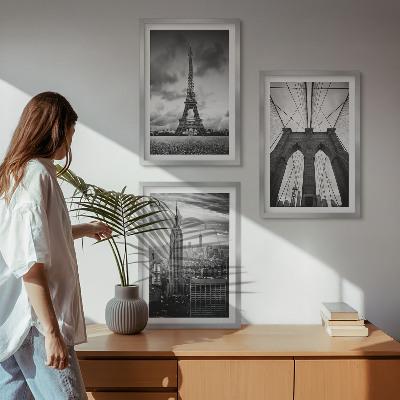 Composição de quadros moderna Torres de ponte monocromáticas