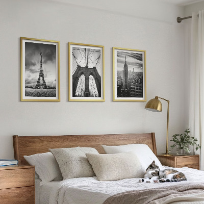Composição de quadros moderna Torres de ponte monocromáticas