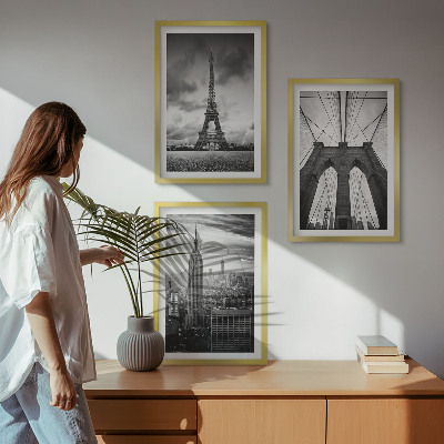 Composição de quadros moderna Torres de ponte monocromáticas
