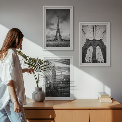 Composição de quadros moderna Torres de ponte monocromáticas