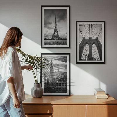 Composição de quadros moderna Torres de ponte monocromáticas