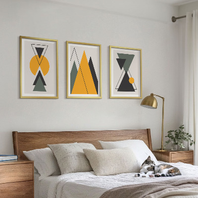 Conjunto de quadros para sala de estar Formas geométricas abstratas
