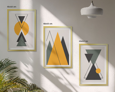 Conjunto de quadros para sala de estar Formas geométricas abstratas
