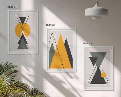 Conjunto de quadros para sala de estar Formas geométricas abstratas