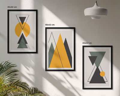 Conjunto de quadros para sala de estar Formas geométricas abstratas