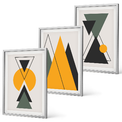 Conjunto de quadros para sala de estar Formas geométricas abstratas