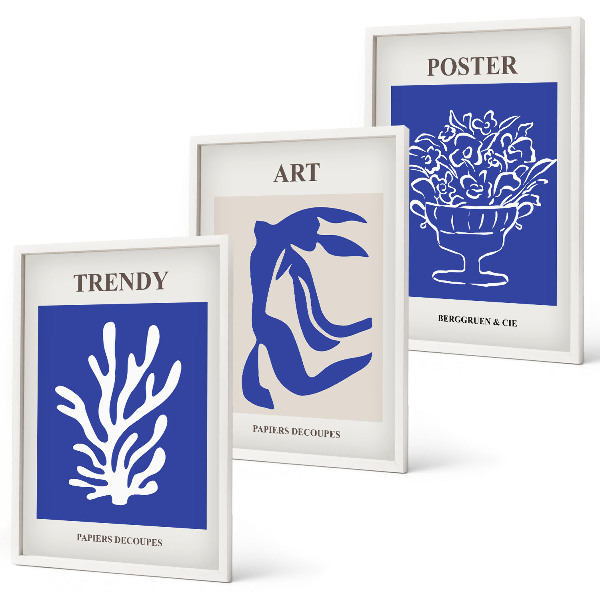 Conjunto de quadros para sala de estar Os pôsteres abstratos de Matisse