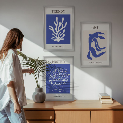 Conjunto de quadros para sala de estar Os pôsteres abstratos de Matisse