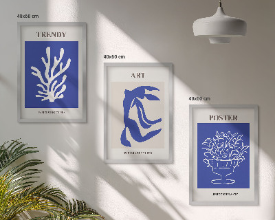 Conjunto de quadros para sala de estar Os pôsteres abstratos de Matisse
