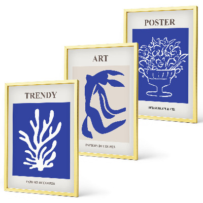 Conjunto de quadros para sala de estar Os pôsteres abstratos de Matisse