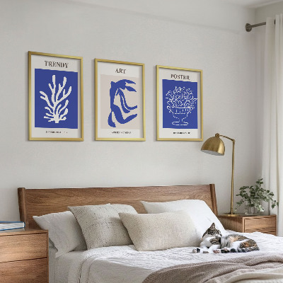 Conjunto de quadros para sala de estar Os pôsteres abstratos de Matisse