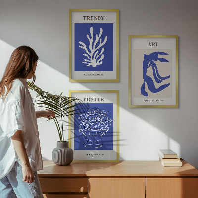 Conjunto de quadros para sala de estar Os pôsteres abstratos de Matisse