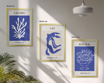 Conjunto de quadros para sala de estar Os pôsteres abstratos de Matisse
