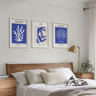 Conjunto de quadros para sala de estar Os pôsteres abstratos de Matisse