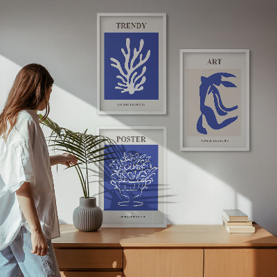 Conjunto de quadros para sala de estar Os pôsteres abstratos de Matisse
