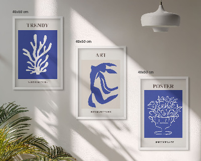 Conjunto de quadros para sala de estar Os pôsteres abstratos de Matisse