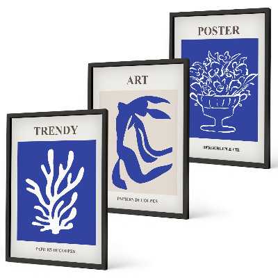 Conjunto de quadros para sala de estar Os pôsteres abstratos de Matisse