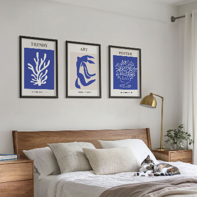 Conjunto de quadros para sala de estar Os pôsteres abstratos de Matisse