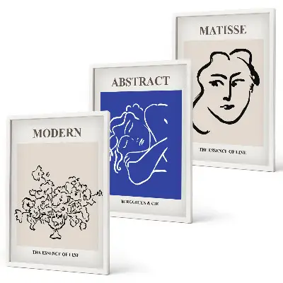 Conjunto de quadros decorativos Matisse estilo moderno