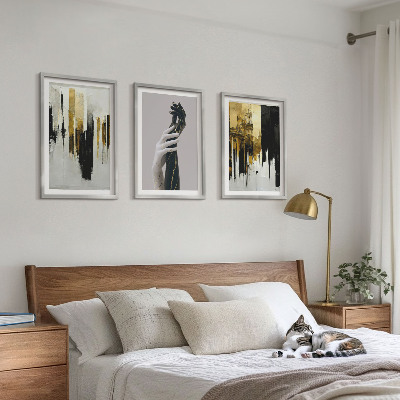 Conjunto de quadros para sala de estar Padrões abstratos de pintura à mão
