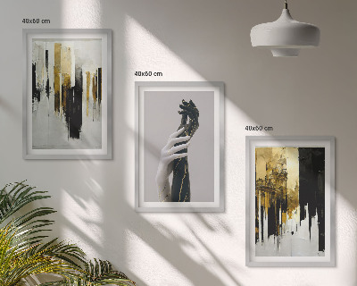 Conjunto de quadros para sala de estar Padrões abstratos de pintura à mão