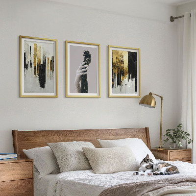 Conjunto de quadros para sala de estar Padrões abstratos de pintura à mão
