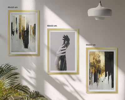 Conjunto de quadros para sala de estar Padrões abstratos de pintura à mão