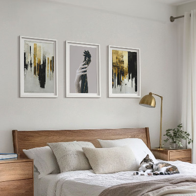 Conjunto de quadros para sala de estar Padrões abstratos de pintura à mão