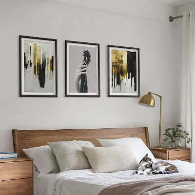 Conjunto de quadros para sala de estar Padrões abstratos de pintura à mão