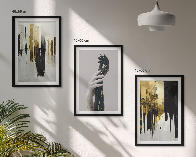 Conjunto de quadros para sala de estar Padrões abstratos de pintura à mão