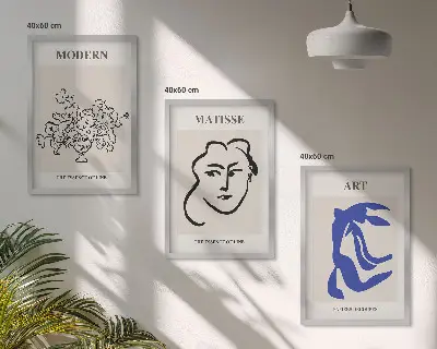 Composição de quadros moderna com pôsteres abstratos minimalistas