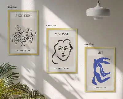 Composição de quadros moderna com pôsteres abstratos minimalistas