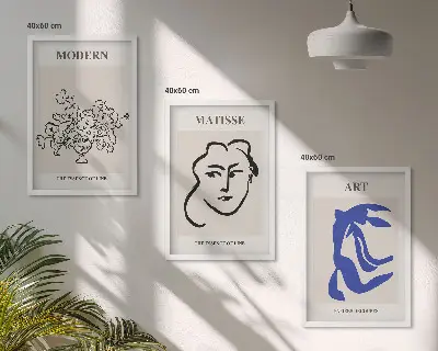 Composição de quadros moderna com pôsteres abstratos minimalistas