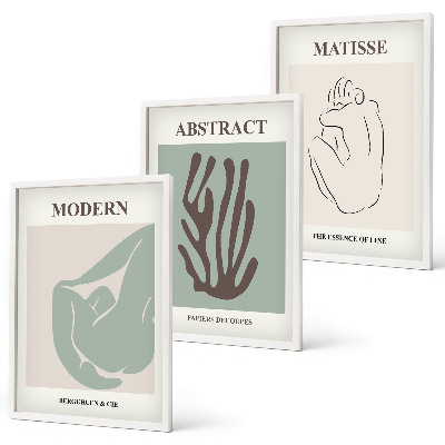 Conjunto de quadros para sala de estar As elegantes pinturas abstratas de Matisse
