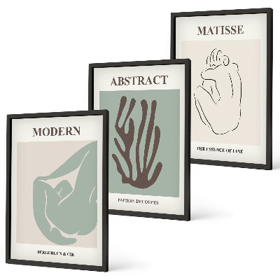 Conjunto de quadros para sala de estar As elegantes pinturas abstratas de Matisse