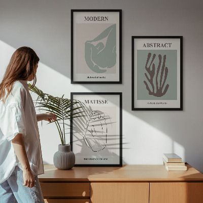 Conjunto de quadros para sala de estar As elegantes pinturas abstratas de Matisse