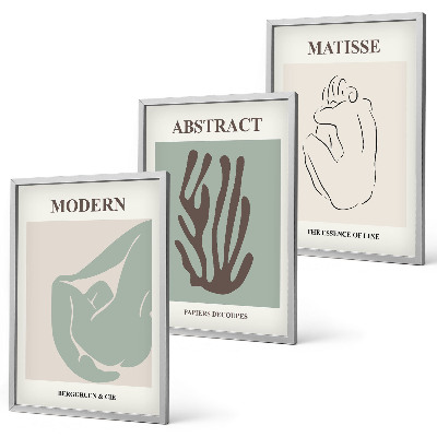 Conjunto de quadros para sala de estar As elegantes pinturas abstratas de Matisse