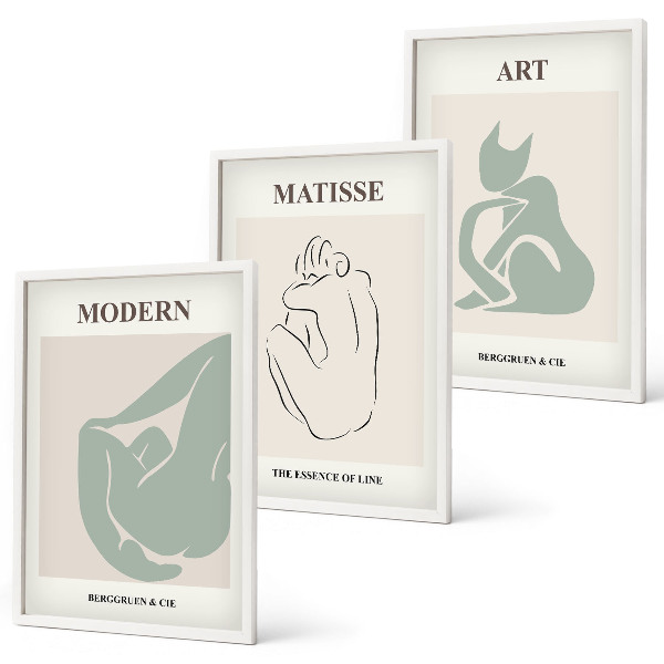 Composição de quadros moderna Figuras abstratas em tons pastel