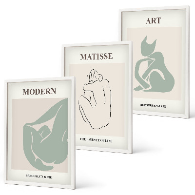 Composição de quadros moderna Figuras abstratas em tons pastel