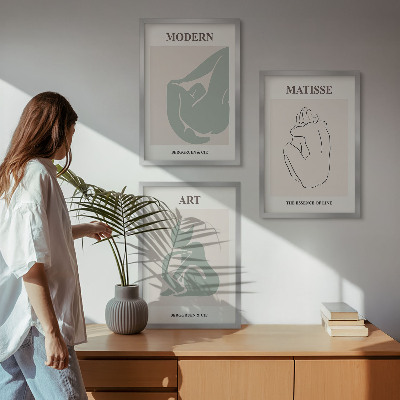 Composição de quadros moderna Figuras abstratas em tons pastel