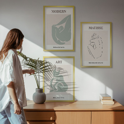 Composição de quadros moderna Figuras abstratas em tons pastel