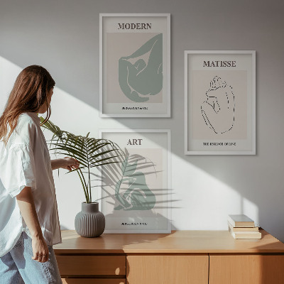 Composição de quadros moderna Figuras abstratas em tons pastel