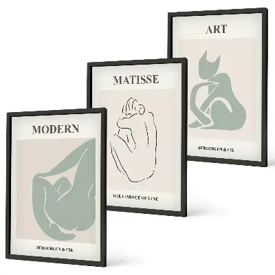 Composição de quadros moderna com figuras abstratas em tons pastel