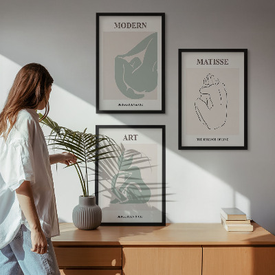 Composição de quadros moderna Figuras abstratas em tons pastel